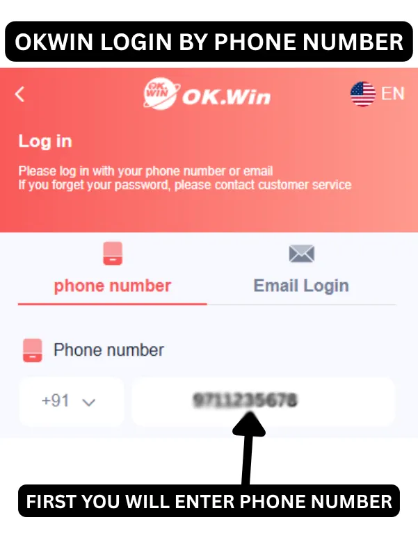 ok win login by phone number